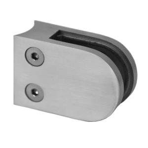 Svorka skla na trubku ø 42,4 mm (63x45x27 mm), broušená nerez K320 / AISI304, balení neobsahuje gumičky na sklo