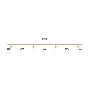 Madlo Bukové NL (3000mm), nátěr bezbarvý