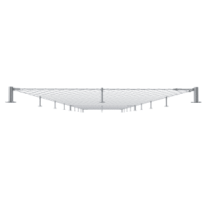 Sada pro fasádní kabelovou stěnu, rozměr: 1,8x10 m, odsazení od stěny: 150 mm, nerezová ocel - kombinace AISI 304 a 316. Obsahuje potřebný počet součástí