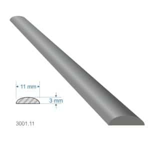 Pásovina oblá D, 11 x 3  x 3000 mm, měkká