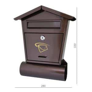 Poštovní schránka 280x310x50 mm hnědá