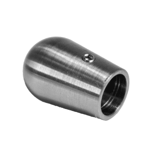 Ukončení (ø 20 mm) na trubku ø12 mm, otvor ø12,2 mm, broušená nerez K320 / AISI304