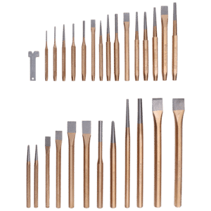 28 dílná sada dlátek, důlčíků a vyrážečů, uhlíková ocel