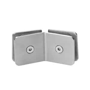Svorka skla na skleněný dveřní systém, mezi sklo a sklo 135°, 45x45x16 mm, tloušťka skla 8-10 mm, broušená nerez K320 / AISI304