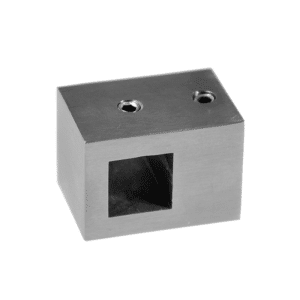 Držák čtyřhranného profilu 10x10 mm, plochý, (30x22 mm), broušená nerez K320 / AISI304