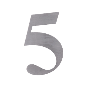 Číslo domové 5, (127x1.5mm), s 3M páskou, brúsená nerez K320 / AISI 304