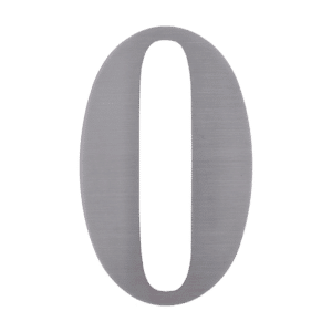Číslo domové 0, (156x1.5mm), s 3M páskou, brúsená nerez K320 / AISI 304