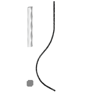 Kovaná výplň zábradlí H 900xL 210mm,12x12mm,válcovaná ocel