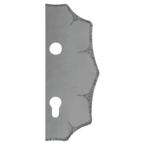 Štít 230x93x3mm s otvory, rozteč 90mm, otvor pro kliku ø 19,5mm, zdobený, pravý, pro zámek ZM90/80