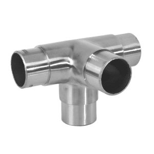 Spojka odbočovací - křížový kus na trubku ø 42,4 mm, nerez broušená K320 / AISI304