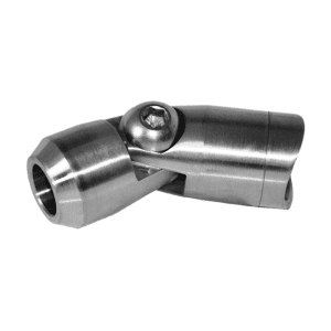 Držák tyče ø 12 mm nastavitelný s kloubem na trubku ø 42,4 mm (40x17,5x22 mm), broušená nerez K320 / AISI304