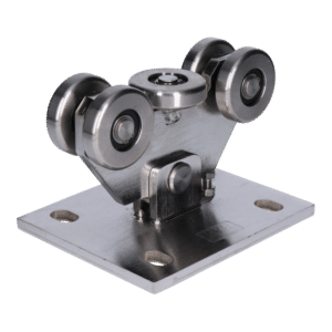 Nerezový vozík PICCOLO  do profilu (67x67mm) pro samonosné brány do 200kg/ otvor: 4.5m, nerez bez povrchové úpravy