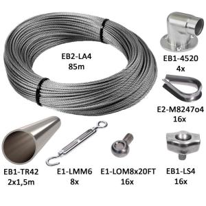 Montážní sada pro zelenou stěnu (lanko ø4mm), nerez AISI304/316