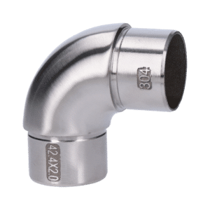 Spojka oblouková 90° na trubku ø 42,4 mm, broušená nerez K320 /AISI304