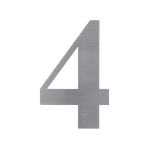 Číslo domové 4, (127x1.5mm), s 3M páskou, brúsená nerez K320 / AISI 304