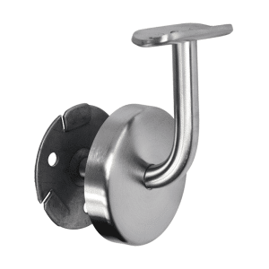 Držák madla na stěnu s krytkou kotvící desky, na trubku ø 42,4 mm, broušená nerez K320 / AISI304