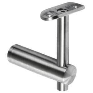 Držák madla pevný / ploché uchycení na jekl / madlo ø42,4 mm, broušená nerez K320 / AISI304