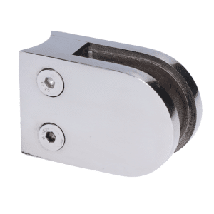 Svorka skla na trubku ø 42.4mm (63x45x27mm), leštěná nerez /AISI304, balení neobsahuje gumičky na sklo