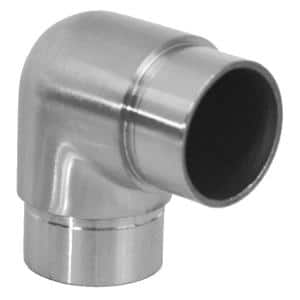 Spojka - rohová 90° na trubku ø 42,4 mm, broušená nerez K320 / AISI316