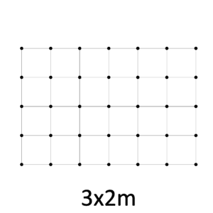 Montážní sada pro zelenou stěnu - nerez, rozměr 3x2m. Set obsahuje: EB1-GW02 (35ks), EB2-LA3 (40m), PVC-LA3 (24ks)