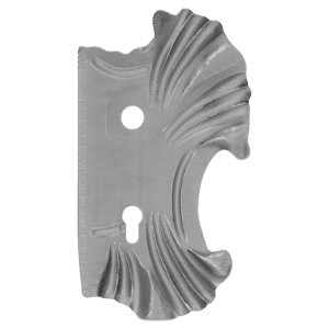 Štít 270x165x2mm s otvory, rozteč 90mm, otvor na kliku ø 21mm, zdobený, pravý, pro zámek ZM90/80