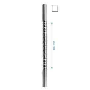 Tyč-trubková H-1000mm se čtvercovou základnou 25x25mm, stěna 1mm