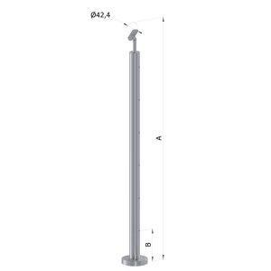 Nerezový sloup, vrchní kotvení, 6řadový se závitem M6