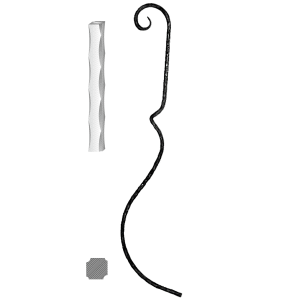 Kovaná výplň zábradlí H 1000xL210mm,12x12mm,válcovaná ocel