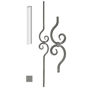 Tyč zdobená JH, H-900 mm, 12x12mm