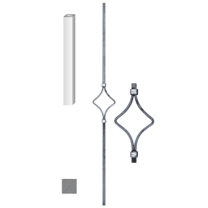 Tyč zdobená LH1, H-900mm, 12x12mm