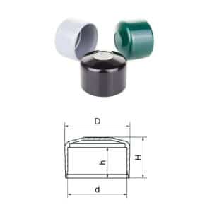 Vonkajšia krytka guľatá ø 41,7mm plastová PE