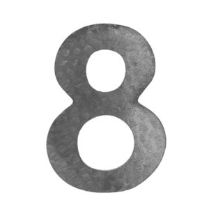 číslo domové 8, 170x90mm zdobené, bez povrchovej úpravy