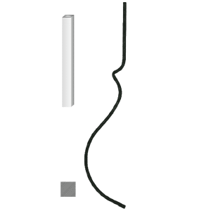 Kovaná výplň zábradlí H 900 x L 220 mm,12 x 12 mm,hladká ocel