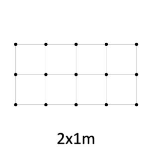 Montážní sada pro zelenou stěnu - nerez, rozměr 2x1m. Set obsahuje: EB1-GW01 (15ks), PVC-LA4 (16ks), EB2-LA4 (15m)