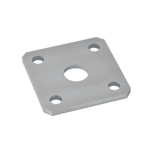Kotevní deska navařovací k nastavitelným pantům (80x80x5 mm), otvor ø 22 mm, broušená nerez / AISI304