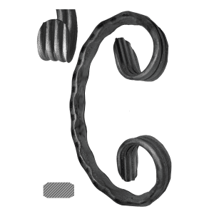 Céčko 12 x 6, 120 x 70 mm, široké rozkování, zdobené