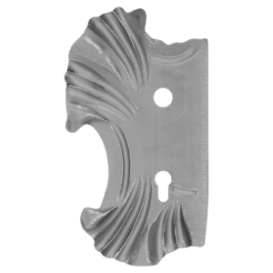 Štít 270x165x2mm s otvory, rozteč 90mm, otvor pro kliku ø 21mm, zdobený, levý, pro zámek ZM90/80