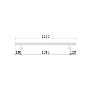 Nerez madlo AISI304 (1250mm) LESK, ø 42.4mm