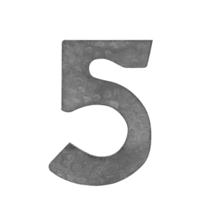 Číslo domové 5, 120x80x3mm, zdobené, bez povrchovej úpravy
