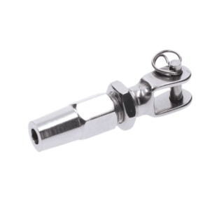Úchyt pro nerezové lanko 5 mm, broušená nerez K320 / AISI304