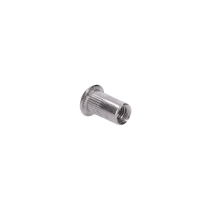 AISI304 nýtovací matice M5, plochá, rýhovaný dřík, L-10mm