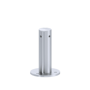 Příruba (rohová) na fasádní lankovou stěnu, odsazení 150 mm, se dvěma vnitřními závity M8, broušená nerez K320 / AISI 304