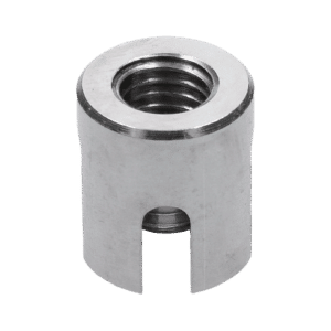 úchyt pre nerezové lanko ø 5mm, so zadným závitom M12, brúsená nerez K320/AISI304