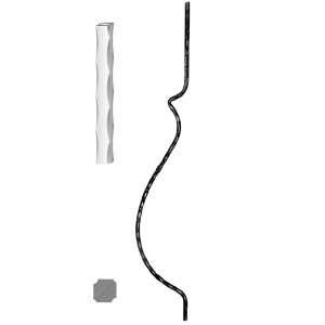 Kovaná výplň zábradlí H1000xL160 mm,12x12 mm,válcovaná ocel