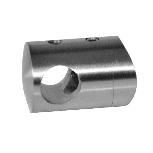 Držák tyče ø 12 mm na trubku ø 33,7 mm (30x22 mm), broušená nerez K320 / AISI304