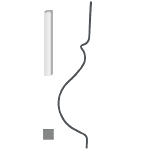 Kovaná výplň zábradlí H 1000x L 220 mm, 12 x 12 mm
