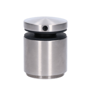 Svorka bodová na sklo 12-20 mm, Ø50 mm, od stěny 40-50 mm, M10, díra ve skle 26-30 mm, broušená nerez K320 / AISI304, balení obsahuje gumičky na sklo