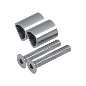 Přechod na vymezení vzdálenosti mezi sloupem ø 42,4 mm a kotevní deskou, ø 20x2,0 mm /L:25 mm, vnitřní šroub: M8x50 mm, broušená nerez K320 / AISI304, bal: 2ks