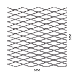 Tahokov Fe kosočtvercová oka: 42x14mm,  (1000x2000x1,5mm)