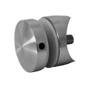 Svorka bodová na sklo 12-20 mm na trubku ø 42,4 mm, broušená nerez K320 / AISI304, balení obsahuje gumičky na sklo